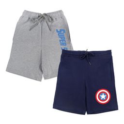 Marvel by Wear Your Mind Boys Pack of 2 Navy Blue & Grey Character Print Shorts-image-39