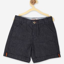 Fabindia Boys Blue Regular Fit Denim Shorts-picture-4