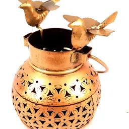 apka mart Copper-Toned Textured Bird Metal Tea Light Candle Holder-image-22