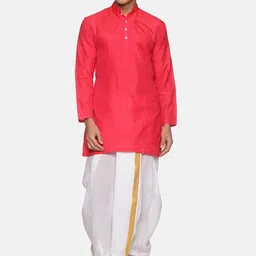 Sethukrishna Men Rose Kurta with Dhoti Pants-image-26