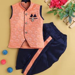 Jeetethnics Boys Floral Woven Designed Regular Kurta With Dhoti Pants-18