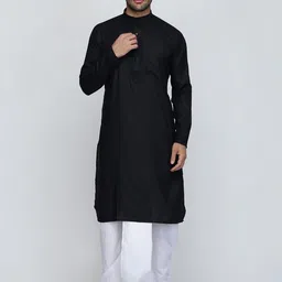 ROYAL KURTA Mandarin Collar Pure Cotton Straight Kurta With Dhoti Pants-image-28