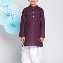 VASTRAMAY Boys Purple Kurta with Dhoti Pants-picture-44
