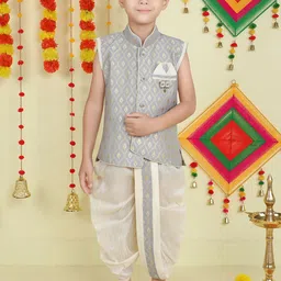 BAESD Boys Woven Design Kurti With Dhoti Pants-image-74