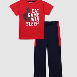 max Boys Red & Black Printed Night suit-image-49