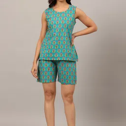 Ikk Kudi by Seerat Women 2 Pieces Floral Printed Pure Cotton Night suit-picture-42