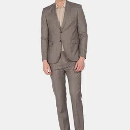 Arrow Men's Brown Solid 2-Peice Suits-image-67
