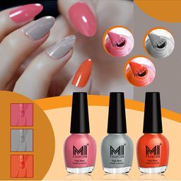 MI FASHION Set Of 3 High Shine Long Lasting Glossy Nail Paints - 15ml Each-picture-32