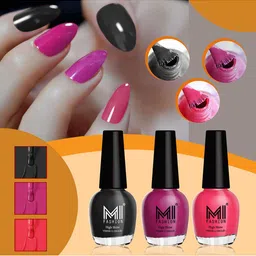 MI FASHION Vernis A Ongles Set Of 3 High Shine Long Lasting Glossy Nail Polishes - 15 ml Each-image-72
