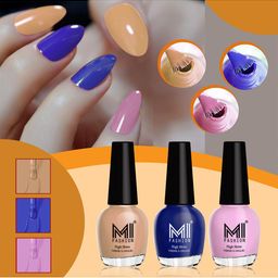 MI FASHION Set of 3 Vernis A Ongles High Shine Long Lasting Shimmer Nail Paint - 15ml each-picture-31