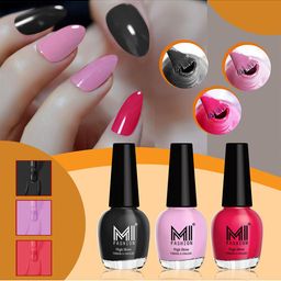 MI FASHION Set of 3 Vernis A Ongles High Shine Long Lasting Shimmer Nail Paint - 15ml each-picture-30