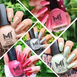 MI FASHION Set of 5 Extreme High Gloss Nail Polish Lacquer with Pro Stay Formula-15ml each-23