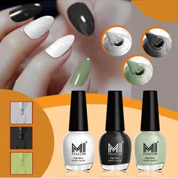 MI FASHION Set Of 3 High Shine Long Lasting Glossy Nail Paints - 15ml Each-18