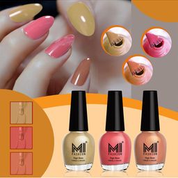 MI FASHION Set Of 3 High-Shine Long-Lasting Glossy Nail Paint - 15ml each-image-61