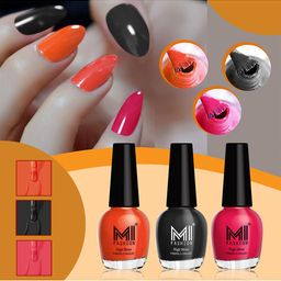 MI FASHION Set Of 3 High Shine Long Lasting Glossy Nail Paints - 15ml Each-18