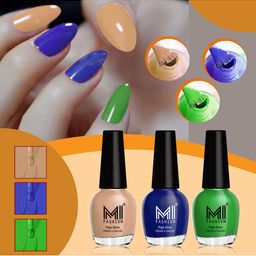 MI FASHION Vernis A Ongles Set Of 3 Ultra HD Shine & Long Lasting Glossy Nail Polishes - 15 ml Each-4