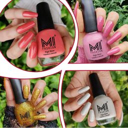 MI FASHION Set of 4 Extreme High Gloss Nail Polish Lacquer with Pro Stay Formula-15ml each-26