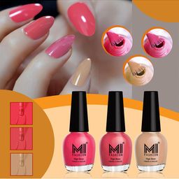 MI FASHION Set of 3 Vernis A Ongles High Shine Long Lasting Shimmer Nail Paint - 15ml each-image-92