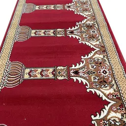 F & B RUGS Red Brown Ethnic Motifs Mosque Carpet-image-41