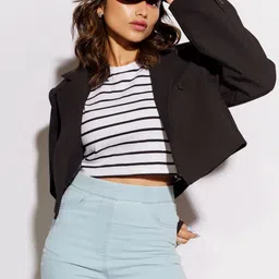 FREAKINS Women Light Blue Slim Fit Washed Breathable High-Rise Pure Cotton Denim Shorts-image-11