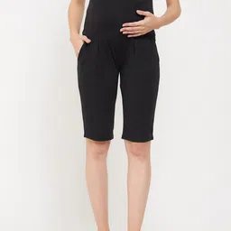 Clovia Chic Basic Maternity Cotton Lounge Shorts-image-75