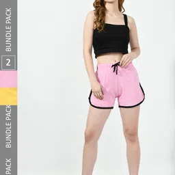 BAESD Women Pack of 2 High-Rise Pure Cotton Shorts-picture-54