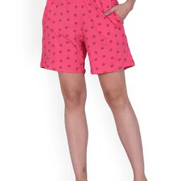 BAESD Women Conversational Printed High Rise Pure Cotton Shorts-image-30