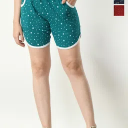 BAESD Women Pack Of 3 Conversational Printed High-Rise Hot Pant Shorts-image-72