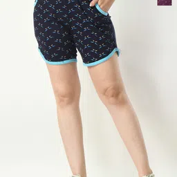 BAESD Women Pack Of 2 Conversational Printed High-Rise Cotton Hot Pants Shorts-image-11