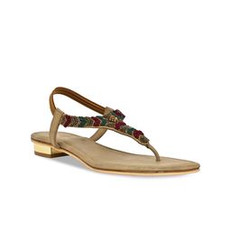 Rocia Embroidered Open Toe Flats-4