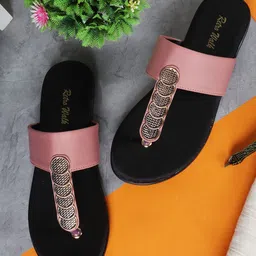 Retro Walk Women Embellished T-Strap Flats-image-24