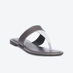 Biba Women Grey Colourblocked T-Strap Flats-image-52