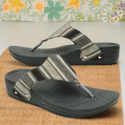 Carlton London sports Striped Open Toe Flats-picture-28