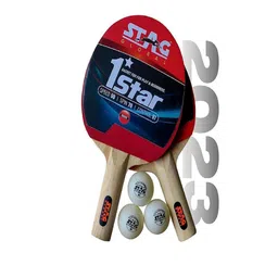 STAG GLOBAL Wooden 2Pc Table Tennis Racquets & 3 Pc Table Tennis Balls-57