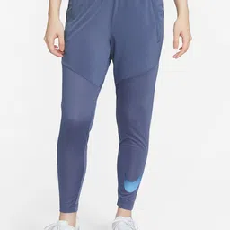 Nike Women Blue Dri-FIT Swoosh Run Trackpants-image-1