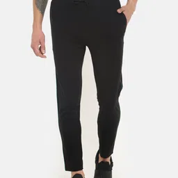 Dollar Men Black Solid Athleisure Track Pants-image-93