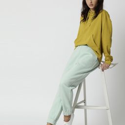RAREISM Women Green Solid Cotton Track Pants-picture-40