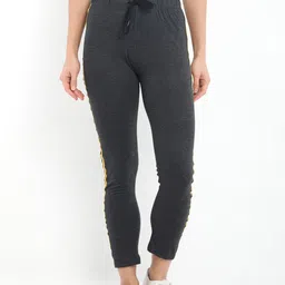 Fleximaa Women Charcoal Grey Solid Cotton Track Pants-image-35