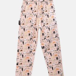 KLOTTHE Kids Pink Printed Pure Cotton Lounge Pants-image-49