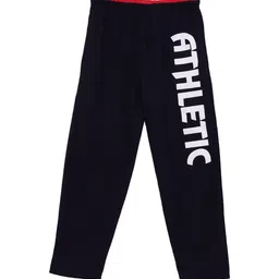 Fashionable Boys Navy Blue & White Printed Pure Cotton Track Pants-image-53