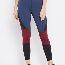 JUMP USA Women Colorblocked Rapid Dry & Anti Microbial Gym Tights-image-35