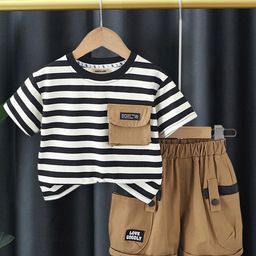 INCLUD Boys Striped T-shirt & Shorts Clothing Set-image-54