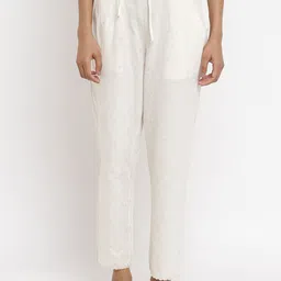 W The Folksong Collection Women Cream-Coloured Trousers-image-44