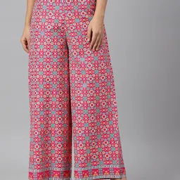 W Women Rose Floral Printed Trousers-picture-31