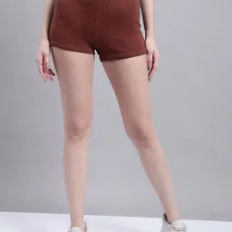 NoBarr Women Mid-Rise Acrylic Hot Pants Shorts-image-11