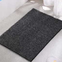 Gallery99 Adults Dark Grey Solid Anti-Skid Rectangular Door mat-12