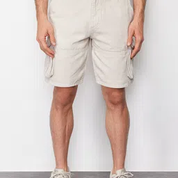 Trendyol Men Mid-Rise Pure Cotton Cargo Shorts-picture-34