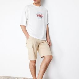 Trendyol Men Mid Rise Pure Cotton Cargo Shorts-image-29