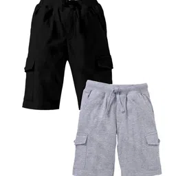 KiddoPanti Boys Pack Of 2 High-Rise Cotton Cargo Shorts-image-29