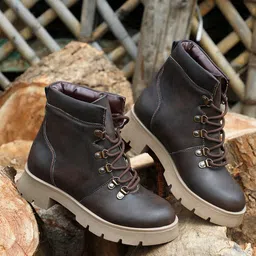 El Paso Women Brown Solid Leather Boots-image-53
